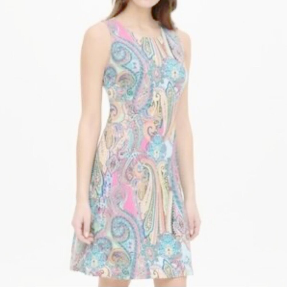 2/$30 Tommy Hilfiger Multicolor Paisley Sleeveless Shift Dress 6 - Picture 1 of 6